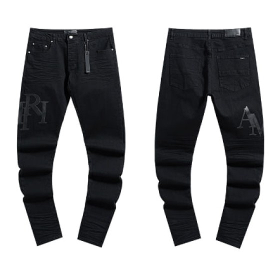 Black Denim Jeans with Debossed AMIRI Logo